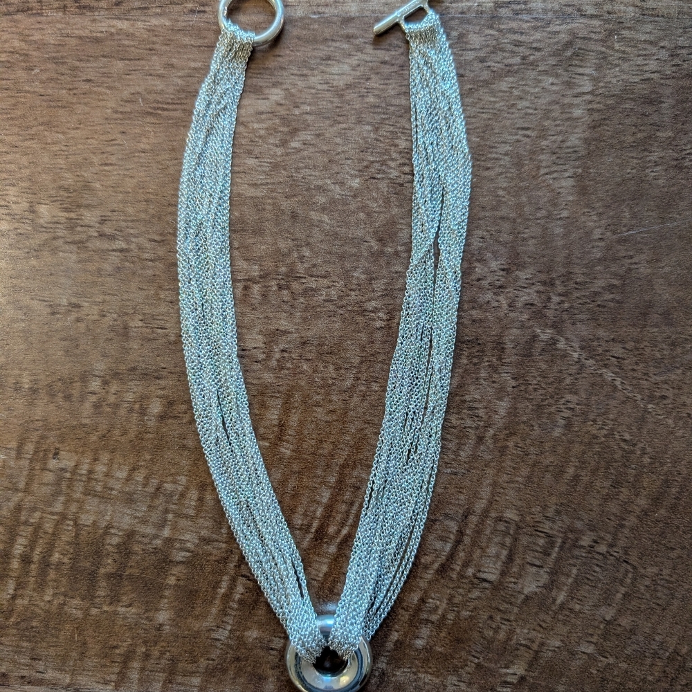 Tiffany & Co. Multistrand Mesh Sterling Silver Circle Necklace